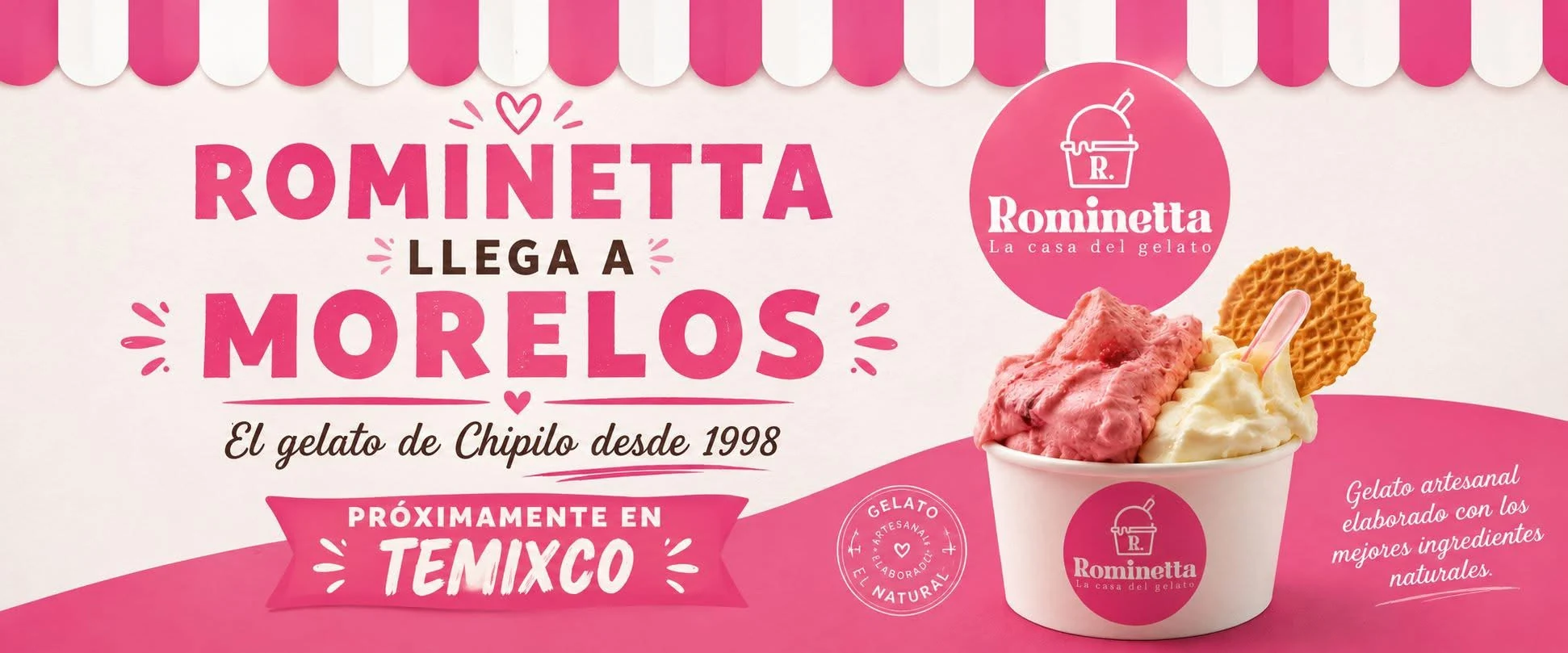 Gelato de dos sabores con galleta